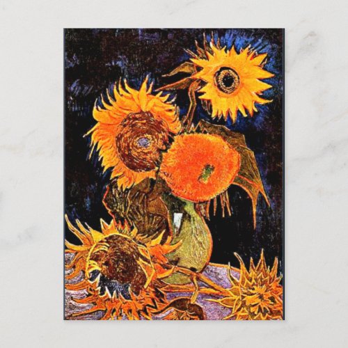 Van Gogh _ Vase with Six Sunflowers Postcard