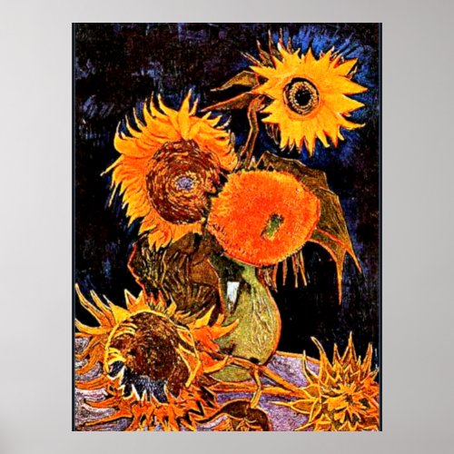 Van Gogh _ Vase with Six Sunflowers Poster