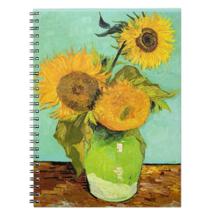 Van Gogh, Vase with Three Sunflowers Notebook