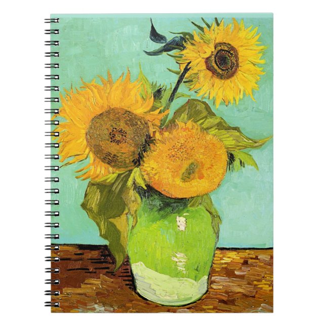 Van Gogh, Vase with Three Sunflowers Notebook (Front)