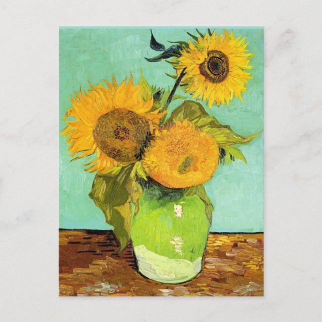 Van Gogh - Vase with Three Sunflowers Postcard (Front)