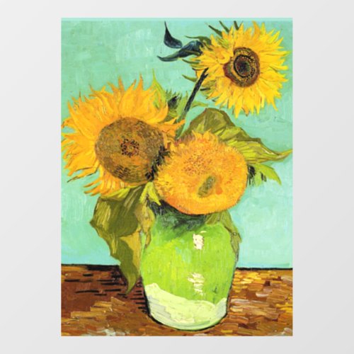 Van Gogh _ Vase with Three Sunflowers Window Cling