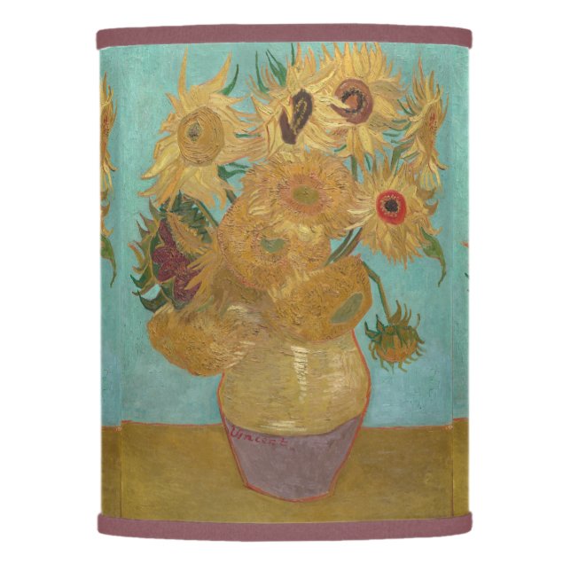 Van Gogh Vase with Twelve Sunflowers Lamp Shade (Front)