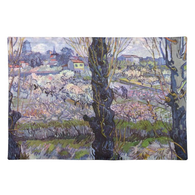 Van Gogh View Arles Flowering Garden Cloth Placemat (Front)