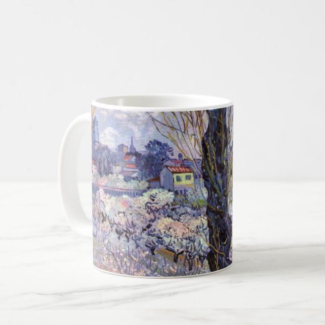 Van Gogh View Arles Flowering Garden Coffee Mug (Front Left)