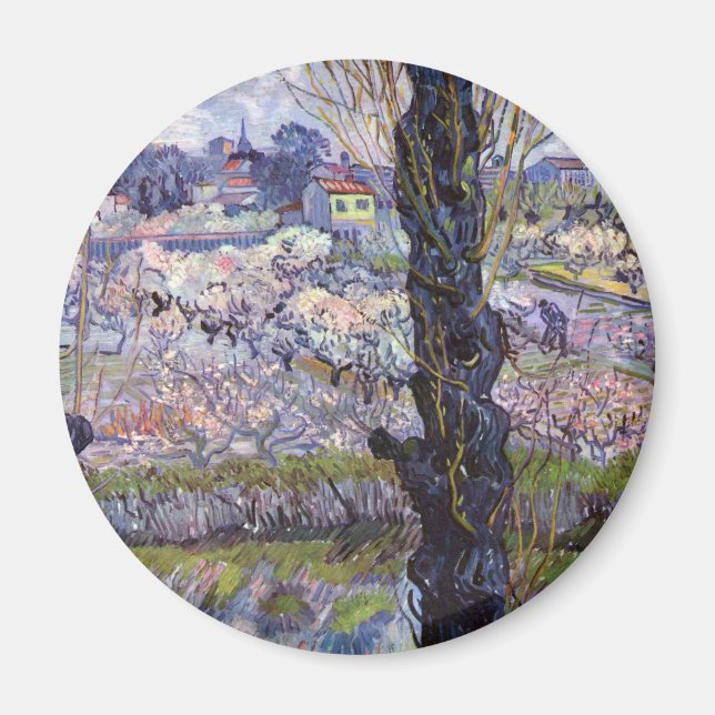 Van Gogh View Arles Flowering Garden Magnet (Front)