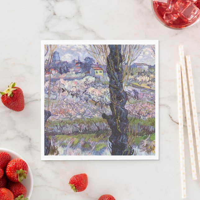 Van Gogh View Arles Flowering Garden Napkins (Insitu)
