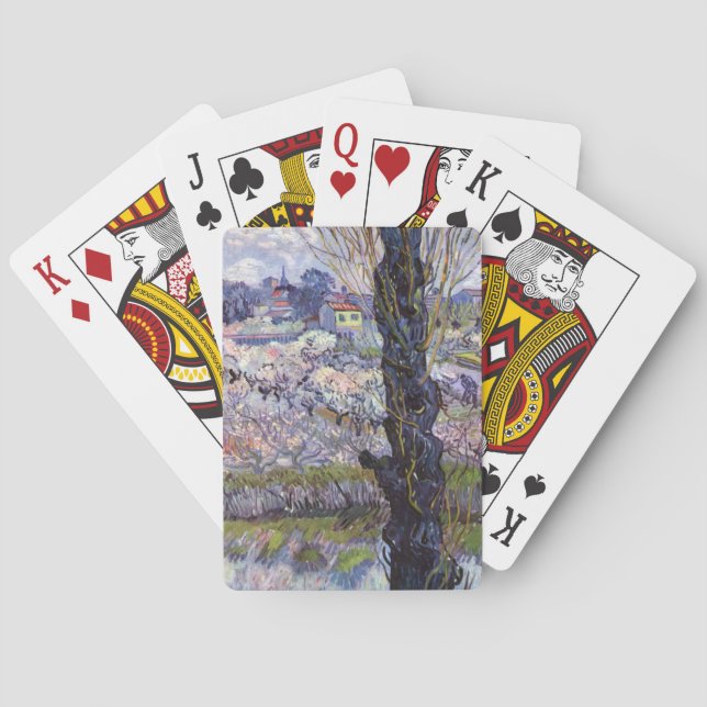Van Gogh View Arles Flowering Garden Poker Cards (Back)