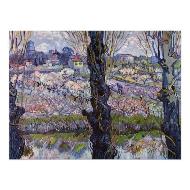 Van Gogh View Arles Flowering Garden Poster (Front)