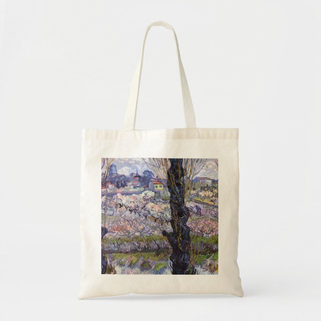 Van Gogh View Arles Flowering Garden Tote Bag (Front)