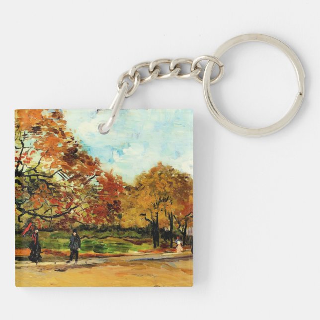Van Gogh - View of a Park in Paris Keychain (Back)