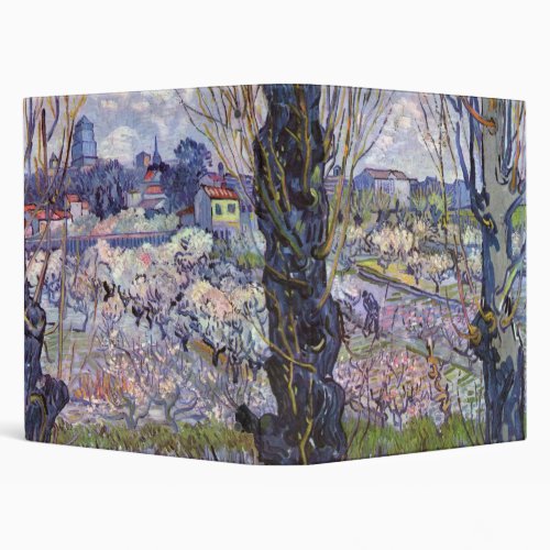 Van Gogh View of Arles Flowering Orchards 3 Ring Binder