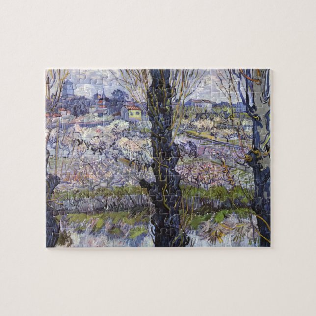 Van Gogh View of Arles Flowering Orchards Art Jigsaw Puzzle (Horizontal)