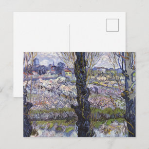 Van Gogh View of Arles Flowering Orchards Art Postcard