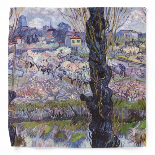 Van Gogh View of Arles Flowering Orchards Bandana
