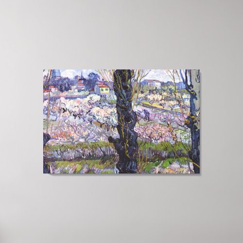 Van Gogh View of Arles Flowering Orchards Canvas Print