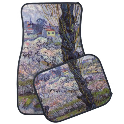 Van Gogh View of Arles Flowering Orchards Car Floor Mat