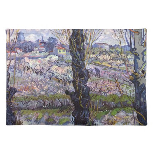 Van Gogh View of Arles Flowering Orchards Cloth Placemat