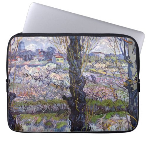 Van Gogh View of Arles Flowering Orchards Laptop Sleeve