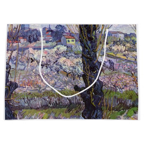 Van Gogh View of Arles Flowering Orchards Large Gift Bag