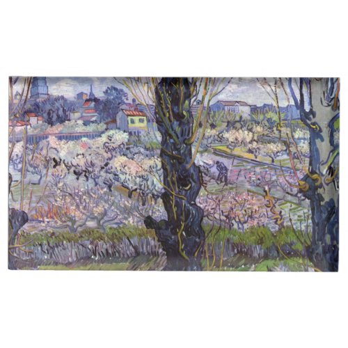 Van Gogh View of Arles Flowering Orchards Place Card Holder