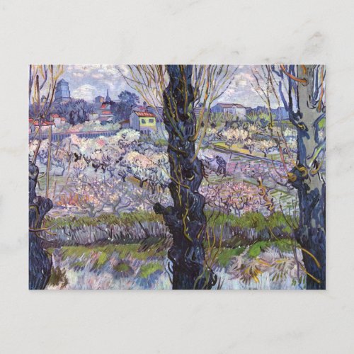 Van Gogh View of Arles Flowering Orchards Postcard