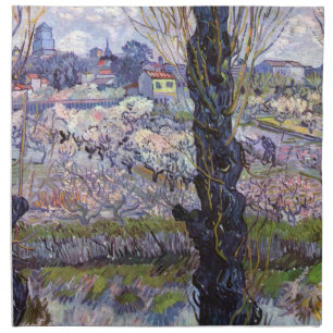 Van Gogh View of Arles Flowering Orchards Print: Cloth Napkin