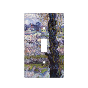 Van Gogh View of Arles Flowering Orchards Print: Light Switch Cover