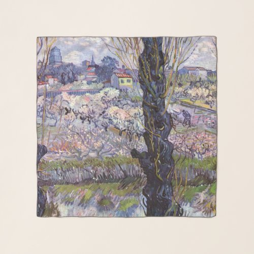 Van Gogh View of Arles Flowering Orchards Scarf