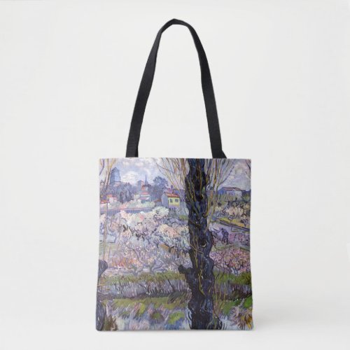 Van Gogh View of Arles Flowering Orchards Tote Bag