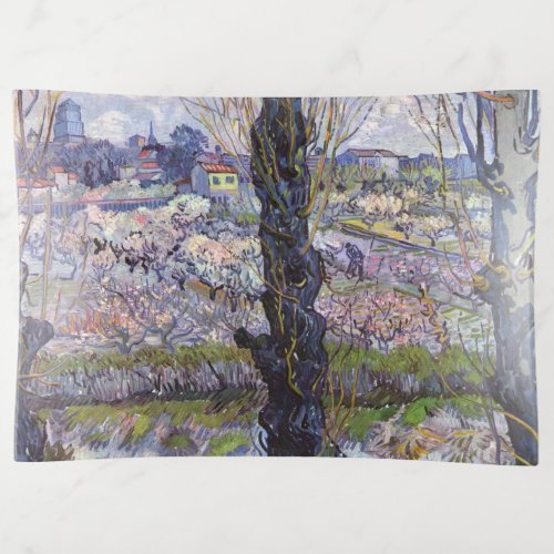 Van Gogh View of Arles Flowering Orchards Trinket Tray
