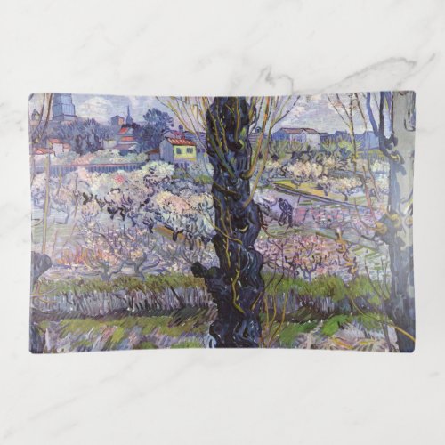 Van Gogh View of Arles Flowering Orchards Trinket Tray