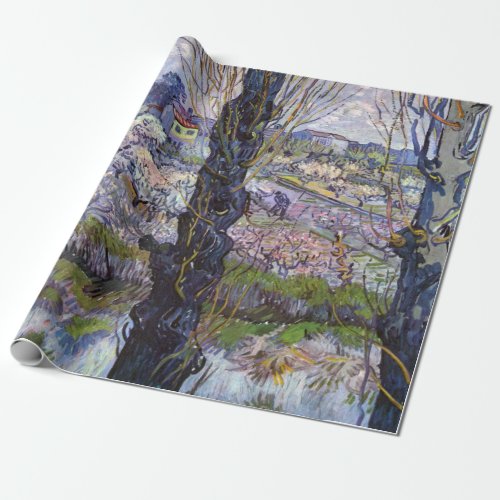 Van Gogh View of Arles Flowering Orchards Wrapping Paper