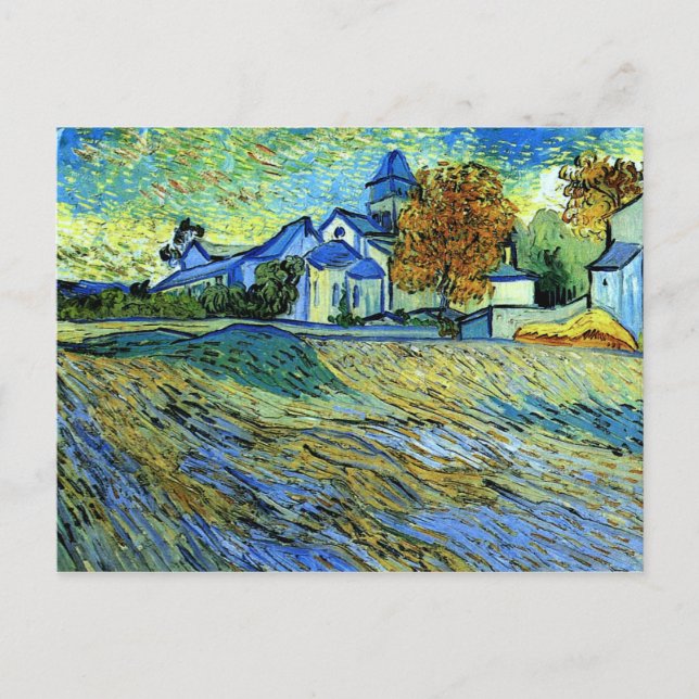 Van Gogh - View of Church of Saint Paul Postcard (Front)