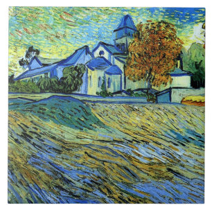 Van Gogh - View of the Church of Saint Paul, Ceramic Tile