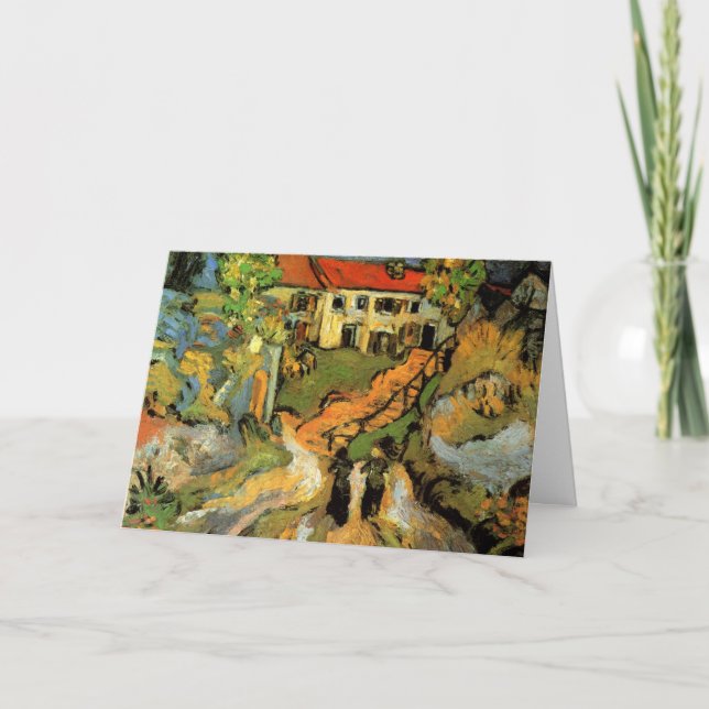 Van Gogh Village Street and Steps Auvers, Figures Card (Front)
