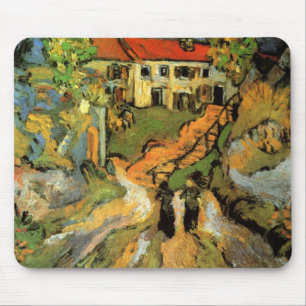 Van Gogh Village Street and Steps Auvers, Figures Mouse Pad