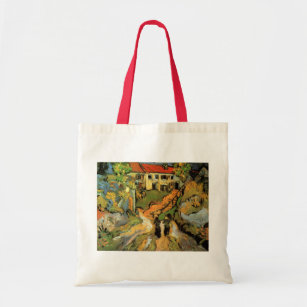 Van Gogh Village Street and Steps Auvers, Figures Tote Bag