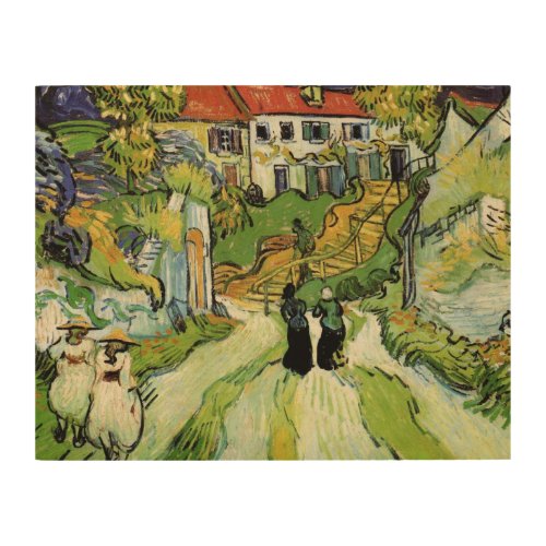 Van Gogh Village Street and Steps Auvers Figures Wood Wall Decor