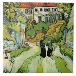 Van Gogh - Village Street and Steps in Auvers Ceramic Tile