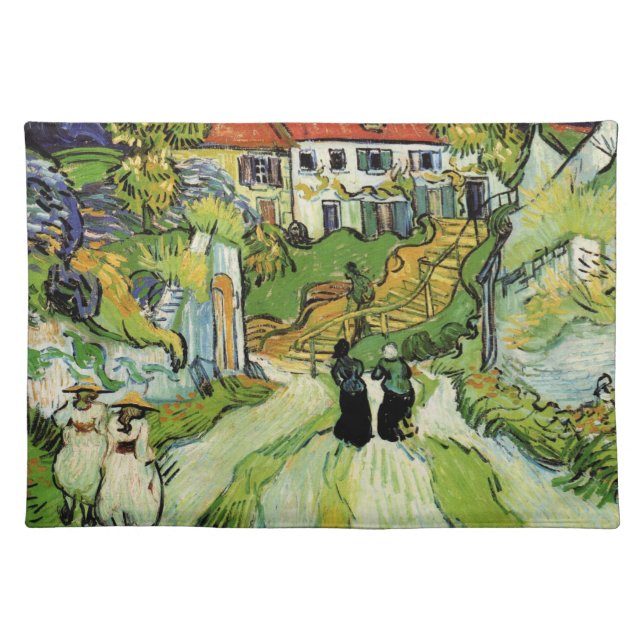 Van Gogh - Village Street and Steps in Auvers Cloth Placemat (Front)