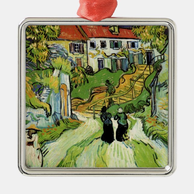 Van Gogh - Village Street and Steps in Auvers Metal Ornament (Front)