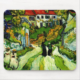 Van Gogh - Village Street and Steps in Auvers, Mouse Pad