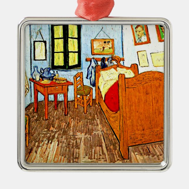 Van Gogh - Vincent's Bedroom, famous painting, Metal Ornament (Front)