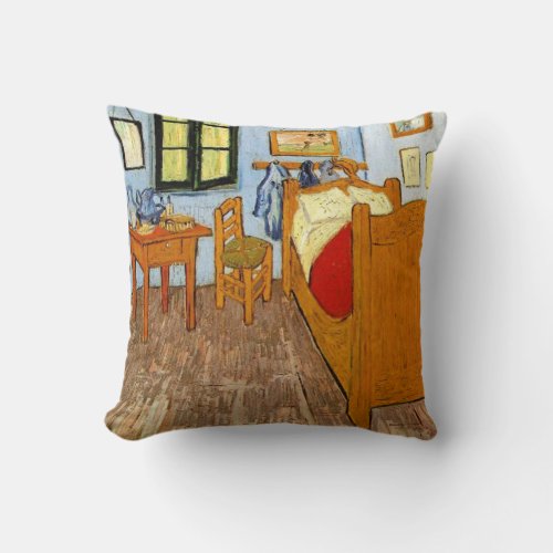 Van Gogh Vincents Bedroom in Arles 1889 Throw Pillow