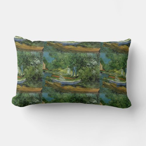 Van Gogh Vintage Bank of the Oise at Auvers Lumbar Pillow