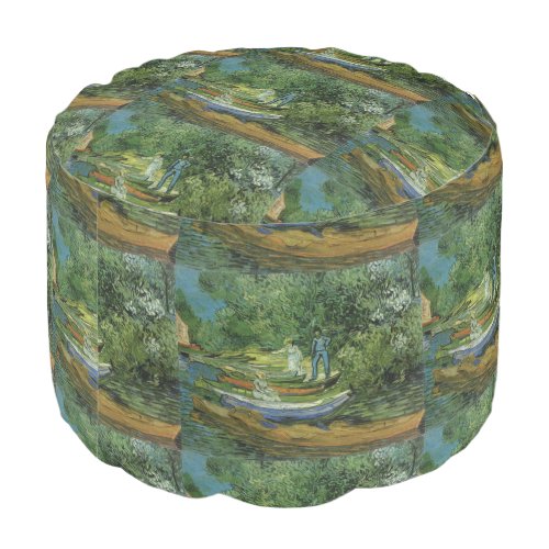 Van Gogh Vintage Bank of the Oise at Auvers Pouf