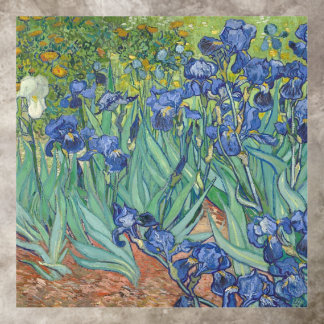 Van Gogh Vintage Blue Irises Green Foliage    Floor Decals