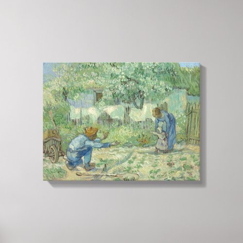 Van Gogh Vintage First Steps After Millet Canvas Print
