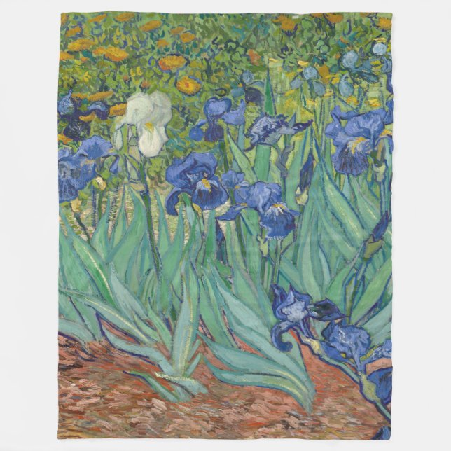 Van Gogh Vintage Irises Fleece  (Front)